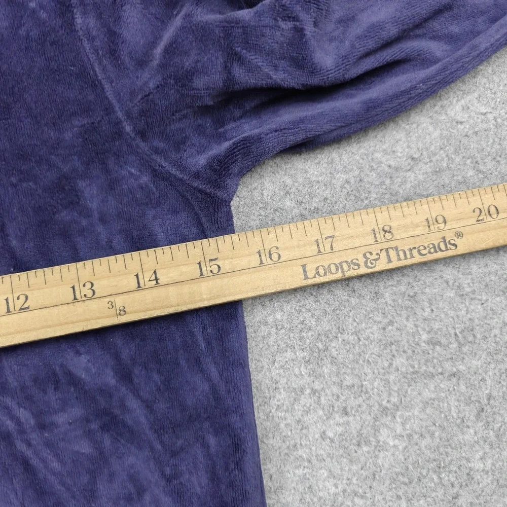 Arizona Jean Company Hoodie Girls 10/12 Blue Velour Full Zip Rhinestone Crown
